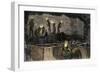 Miners Digging and Loading Coal Into an Underground Mule-Drawn Cart in Pennsylvania, c.1860-null-Framed Giclee Print