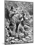 Miners in Coal Mine, 1886, Belgium, 19th Century-null-Mounted Giclee Print