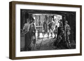 Miners in Consolidated Virginia Silver Mine-null-Framed Giclee Print