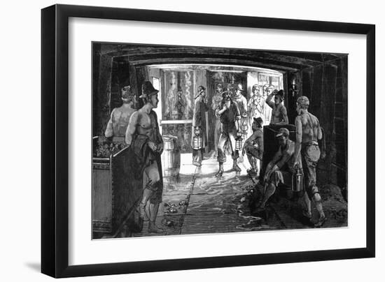 Miners in Consolidated Virginia Silver Mine-null-Framed Giclee Print