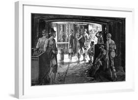 Miners in Consolidated Virginia Silver Mine-null-Framed Giclee Print