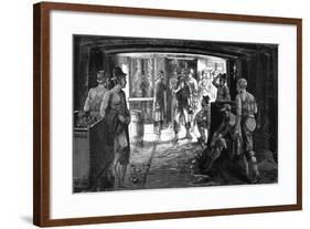 Miners in Consolidated Virginia Silver Mine-null-Framed Giclee Print
