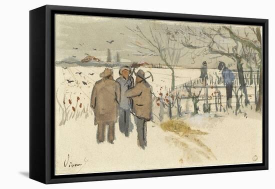 Miners in the Snow-Vincent van Gogh-Framed Stretched Canvas