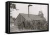 Miners Outside Mine Head With Candles In Hand-F. Jay Haynes-Framed Stretched Canvas