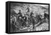 Miners Pan and Dig for Gold in Alaska-null-Framed Stretched Canvas