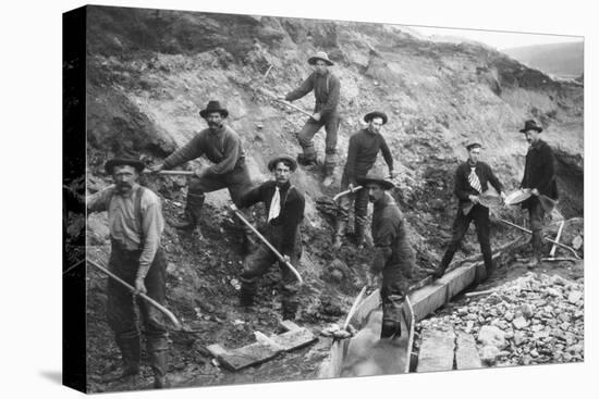Miners Pan and Dig for Gold in Alaska-null-Stretched Canvas