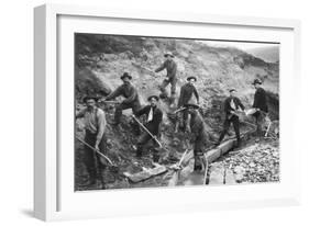 Miners Pan and Dig for Gold in Alaska-null-Framed Photographic Print