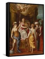 Minerva, Abundance and Fortune (Oil on Copper)-Hendrik van the Elder Balen-Framed Stretched Canvas