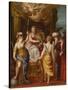 Minerva, Abundance and Fortune (Oil on Copper)-Hendrik van the Elder Balen-Stretched Canvas