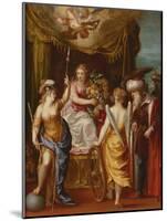 Minerva, Abundance and Fortune (Oil on Copper)-Hendrik van the Elder Balen-Mounted Giclee Print
