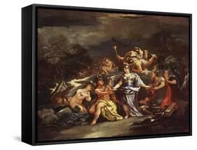 Minerva as the Patroness of Arts and Sciences-Luca Giordano-Framed Stretched Canvas