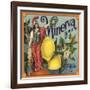 Minerva Brand - Corona, California - Citrus Crate Label-Lantern Press-Framed Art Print