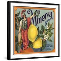 Minerva Brand - Corona, California - Citrus Crate Label-Lantern Press-Framed Art Print