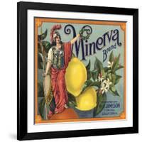 Minerva Brand - Corona, California - Citrus Crate Label-Lantern Press-Framed Art Print