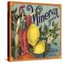Minerva Brand - Corona, California - Citrus Crate Label-Lantern Press-Stretched Canvas