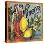 Minerva Brand - Corona, California - Citrus Crate Label-Lantern Press-Stretched Canvas