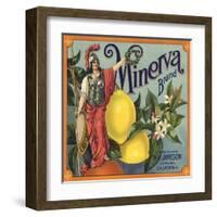 Minerva Brand - Corona, California - Citrus Crate Label-Lantern Press-Framed Art Print