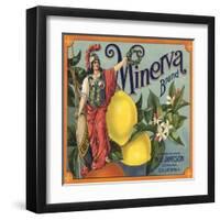 Minerva Brand - Corona, California - Citrus Crate Label-Lantern Press-Framed Art Print