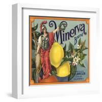 Minerva Brand - Corona, California - Citrus Crate Label-Lantern Press-Framed Art Print