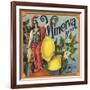 Minerva Brand - Corona, California - Citrus Crate Label-Lantern Press-Framed Art Print