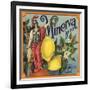 Minerva Brand - Corona, California - Citrus Crate Label-Lantern Press-Framed Art Print