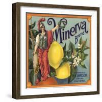 Minerva Brand - Corona, California - Citrus Crate Label-Lantern Press-Framed Art Print