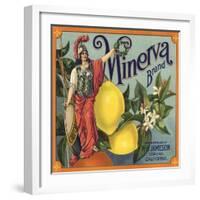 Minerva Brand - Corona, California - Citrus Crate Label-Lantern Press-Framed Art Print