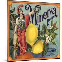 Minerva Brand - Corona, California - Citrus Crate Label-Lantern Press-Mounted Art Print