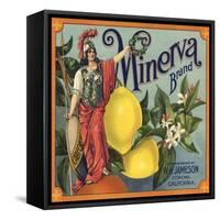 Minerva Brand - Corona, California - Citrus Crate Label-Lantern Press-Framed Stretched Canvas