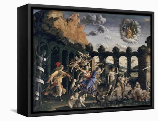 Minerva Chases the Vices from the Garden of Virtue, c.1052-Andrea Mantegna-Framed Stretched Canvas