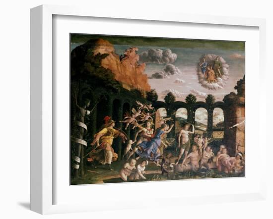 Minerva Chasing the Vices from the Garden of Virtue, C1502-Andrea Mantegna-Framed Giclee Print