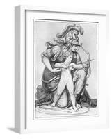 Minerva Directing the Arrow of Cupid, Late 18th-Early 19th Century-Richard Cosway-Framed Giclee Print