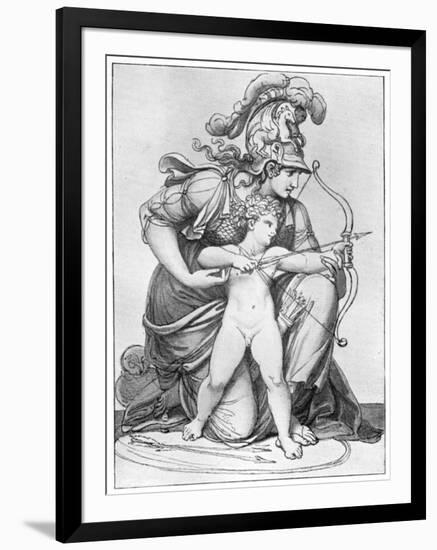 Minerva Directing the Arrow of Cupid, Late 18th-Early 19th Century-Richard Cosway-Framed Giclee Print