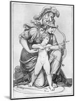 Minerva Directing the Arrow of Cupid, Late 18th-Early 19th Century-Richard Cosway-Mounted Giclee Print