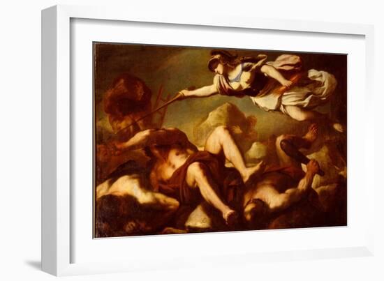 Minerva in the Fight Against Gigantes-Luca Giordano-Framed Giclee Print