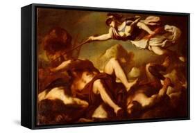 Minerva in the Fight Against Gigantes-Luca Giordano-Framed Stretched Canvas