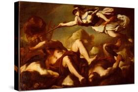 Minerva in the Fight Against Gigantes-Luca Giordano-Stretched Canvas