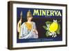 Minerva Lemon Label-null-Framed Art Print