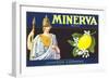 Minerva Lemon Label-null-Framed Art Print