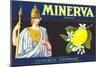 Minerva Lemon Label-null-Mounted Art Print