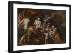 Minerva Protects Pax from Mars (Peace and Wa), C. 1629-1630-Peter Paul Rubens-Framed Giclee Print