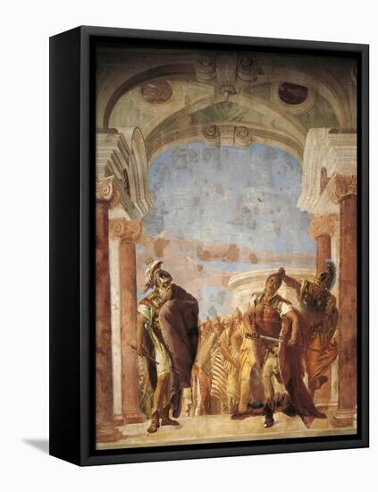 Minerva Restraining Achilles from Killing Agamemnon-Giambattista Tiepolo-Framed Stretched Canvas