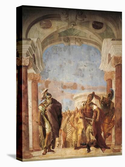Minerva Restraining Achilles from Killing Agamemnon-Giambattista Tiepolo-Stretched Canvas