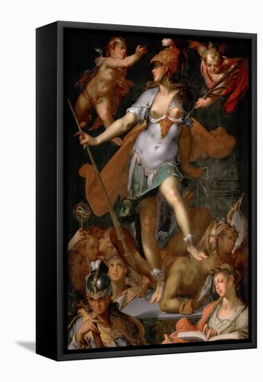 Minerva Victorious over Ignorance, Ca 1591-Bartholomeus Spranger-Framed Stretched Canvas