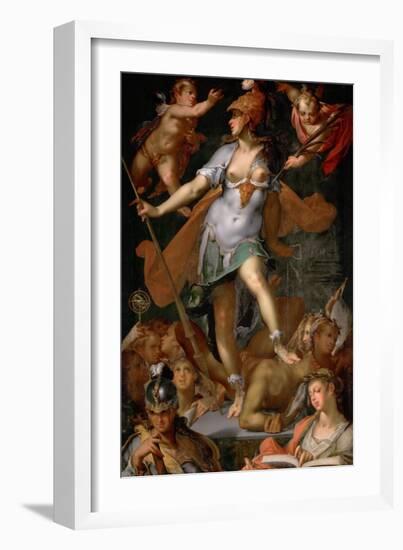 Minerva Victorious over Ignorance, Ca 1591-Bartholomeus Spranger-Framed Giclee Print