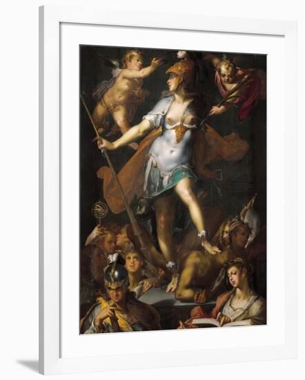 Minerva Victorious over Ignorance-Bartholomaeus Spranger-Framed Art Print