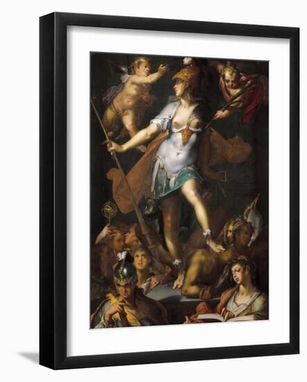 Minerva Victorious over Ignorance-Bartholomaeus Spranger-Framed Art Print