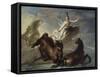 Minerve abreuve ses chevaux dans l'océan au retour d'un combat-René Antoine Houasse-Framed Stretched Canvas