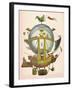 Minerve Hot Air Balloon-Fab Funky-Framed Art Print