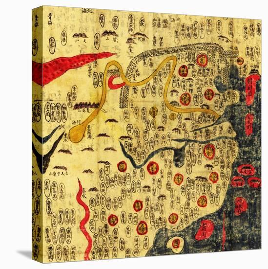 Ming Empire, China - Panoramic Map-Lantern Press-Stretched Canvas